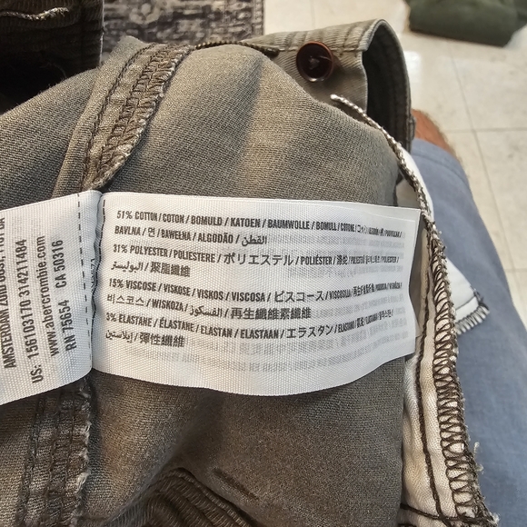 Women's Abercrombie & Fitch Womens Olive Green Canvas Tapered Ankle Pants Pocket - Picture 7 of 7